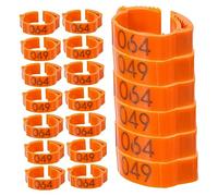 Warmhm 100pcs Orange Chicken Leg Bands Poultry Feet Identification Rings Numbered Leg Tags for Farm Marker Tools Suitable for Chickens Ducks and Geese