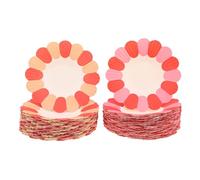Warmhm 100pcs Spring Floral Paper for Party Safe Lightweight Flower Shaped Trays in Orange and Red Stylish Tableware for Birthday Dessert Cupcake Serving