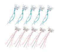 Warmhm 10Pcs Butterfly Fairy Wands Decorative Magical Sticks for Dress Up Birthday Party Halloween Cosplay Performance Accessories Random Color