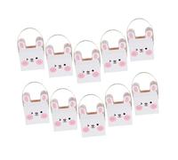 Warmhm 10pcs Cartoon Animal Party Favor Boxes with Handle Rabbit Shaped Treat Boxes for Easter and Holiday for Birthday and Picnic Cute Portable Candy Packaging