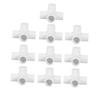 Warmhm 10pcs Four Way Corner Pipe Connectors Water Pipe Fittings Heat Insulation Moisture Resistant Pipeline Joints for Greenhouse Water Supply and Purifier Systems