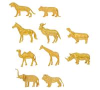Warmhm 10Pcs Golden Animal Model Figurines Wild Animal Simulation for Educational Play Creative Miniature Crafts for Learning and Decoration