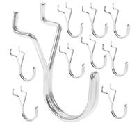 Warmhm 10pcs Heavy Duty Pegboard Hooks for Garage Wall Hanging Utility Tool Storage Hooks for Workspace Basement Garden Retail Efficient Space Saving