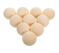 Warmhm 10pcs Large Solid Wood Beads Non Porous Smooth Surface Wooden Balls for DIY Crafts Painting Home Decor Jewelry Making Art Supplies