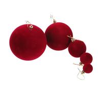 Warmhm 10PCS Valentine’s Day Flocked Velvet Balls Set - 2cm, 4cm, 6cm, 10cm, 12cm Decorative Hanging Ornaments for Christmas Tree, Wreath, Party and Holiday Decor