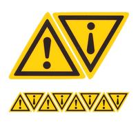 Warmhm 10Pcs Yellow Triangle Warning Sign Adhesive Stickers with Black Text Weatherproof for and Warehouse Hazard Areas