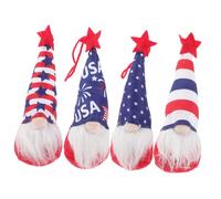 Warmhm 12 pcs Patriotic Gnome Hanging Decor for July Independence Day Party Supplies Mini Polyester Gnomes with Lanyard Festive Decorations for Home Office Mall Bulk Pack