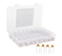 Warmhm 1200pcs Ceramic Capacitor Kit Values Assorted Monolithic Capacitors for Industrial Electrical Applications with Ceramic and Iron Construction