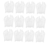 Warmhm 12Pairs White Cotton Fingerless Gloves for Men Moisturizing Overnight Use Comfortable Working Gloves for Dry Hands Flexible and Practical Design for Various Occasions