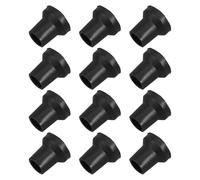 Warmhm 12pcs Caliber Rubber Walking Stick End Caps Non-Slip Replacement Tips for Elderly Canes Heavy Duty Rubber Tips for Canes and Walkers Black