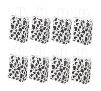 Warmhm 12pcs Cow Print Gift Bags Party Favor Treat Bags Multipurpose Candy Pouch Foldable Paper Handbag for Holiday Birthday and Themed Parties