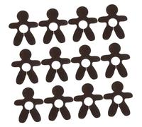 Warmhm 12pcs Gingerbread Man Felt Wine Glass Charms Christmas Drink Markers Reusable Cup Identifiers Party Cocktail Decorations for Holiday Table Settings