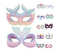 Warmhm 12pcs Half Face Masks for Painting and Decorating Lightweight Ergonomic Design with Open for Comfortable Wear Creative Party Masks for Halloween Birthday and Drama Play