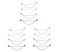 Warmhm 12pcs Magnetic Clothing Clips with Secure Chain Adjustable Magnetic Hem Fasteners for Pants Shirts Outdoor Wear Easy No-sew Installation Comfortable Fit Enhancer for Clothes