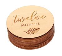 Warmhm 12Pcs Monthly Milestone Double Sided Wooden Cards Growth Photo Props for First Year Memories for Birth Announcements and Celebrating Milestones