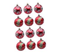 Warmhm 12pcs Shatterproof Christmas Tree Balls Ornaments Lightweight Plastic Xmas Baubles for Holiday Party and Commercial Window Display Decoration Red