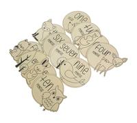 Warmhm 12pcs Wooden Baby Growth Marker Cards with Smooth Surface Lightweight Design Animal Themed Month Indicator Signs for New Parents and Newborn at Home