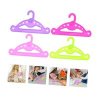 Warmhm 16pcs Mini Doll Clothing Hangers for Doll Closet Organizer in Bright Green Pink Purple Storage and Apparel Display