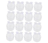 Warmhm 16Pcs Red Aquarium Feeder Cups Fish Feeding Holders for Blood Easy to Clean Convenient Storage Suitable for Various Fish Tanks