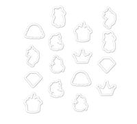 Warmhm 16pcs White Plastic Fantasy Creature Biscuit Cutters Multi-Function Flexible Cookie Molds Baking Tool for Lovely Biscuit Shapes and Creative Baking