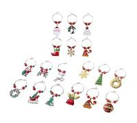 Warmhm 18pcs Christmas Wine Glass Charms Drink Markers for Festive Parties Mixed Styles for Wine Cups No Odor Design