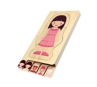 Warmhm 1pc Body Constitution Puzzle Wooden Multilayer Educational Puzzle for Promotes Body Awareness and Coordination Suitable for Ages Girl Design