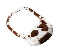 Warmhm 1pc Chic Plush Shoulder Bag for Women Winter Fashion Crossbody Handbag Cute Brown Cow Pattern for Girlfriends and Friends Stylish and Versatile Design