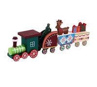 Warmhm 1pc Christmas Wooden Train Ornament Festive Decoration for Cake Desk Home DIY Xmas Crafts Miniature Decor for Holiday Celebrations