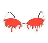 Warmhm 1PC Creative Tears Style Party Sunglasses for Women Funny Stylish Red Glasses Costume Accessories Photo Props for Festivals Parties and Stage Shows