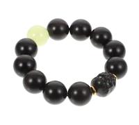 Warmhm 1Pc Ebony Wood Beads Bracelet Creative Bead Chain Jewelry Comfortable Retro Accessory for All Occasions for Buddhists and Fashion Lovers