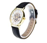 Warmhm 1Pc Elegant Skeleton Quartz Watch for Men and Women Breathable Strap Chic Design for Business and Casual Occasions for Any Event