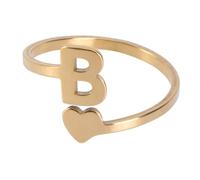 Warmhm 1Pc Stylish Initials Ring Golden Stainless Steel Simple Yet Jewelry for Women for Any Occasion Birthday for Loved Ones