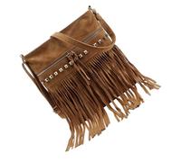 Warmhm 1Pc Velvet Crossbody Bag for Women Stylish Tassel Rivet Shoulder Bag Durable Phone Storage Handbag for Work School Travel and Daily Use