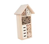 Warmhm 1Pc Wooden Bee House Habitat Hanging Insect Shelter for Bees Butterflies Ladybugs Outdoor Garden Decoration Premium Craftsmanship Safe Design for Wildlife
