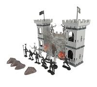 Warmhm 1Set Castle Model War Set with Accessories Soldier Game for Micro Landscape Decor Ancient Fortress Playset Design