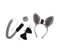 Warmhm 1Set Donkey Costume Props Donkey Ear Headband Bowtie Nose Decor Tail for Halloween Parties and Dress Up Events Comfortable and Durable Cloth Materials