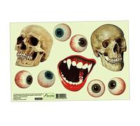 Warmhm 1set Halloween Glow Dark Toilet Sticker Spooky Eyeball Skull Mouth Decals for Creepy Bathroom Decor Durable Wall Stickers for Halloween Party Atmosphere