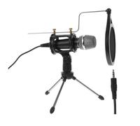 Warmhm 1set Live Broadcast Condenser Microphone Microphone for Phone Tripod Stand Amplifier Board Cover for Online Class Computer Phone Voice Chat Singing Recording