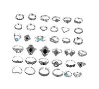 Warmhm 1Set Vintage Alloy DIY Ring Retro Finger Rings for Women Comfortable Stacking Jewelry Diverse Styles for All Occasions Durable Fashionable Designs