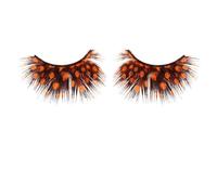 Warmhm 2 Pairs Exaggerated False Eyelashes Costume Lashes Lightweight with Vivid Orange Spots for Variety of Occasions and Stage Modelling