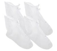 Warmhm 2 Pairs Silicone Shoe Cover for Adults Rainproof Non-Slip Boot Protector with Anti-Skid Texture Outdoor Shoe Protectors for Rainy and Snowy Days White