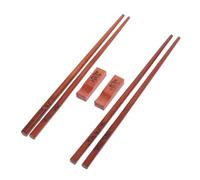 Warmhm 2 Pairs Vintage Solid Wood Chopsticks with Holder in Elegant Gift Box Reusable Chinese Cutlery for Daily Dining and Outdoor Use Traditional Stylish Utensils for Holiday Presents