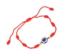 Warmhm 2 pcs Adjustable Evil Eye Bracelet Woven Red Handcrafted Rope Charm for Women Friendship Jewelry Daily Wear Gift