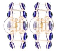 Warmhm 2 Pcs Blue Evil Eyes Jaw Claw Clip for Women, Decorative Resin Hair Claw Clip with Strong Gripping Force and Firm Hold, for Makeup and Daily Use
