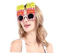 Warmhm 2 Pcs Cartoon Eyeglasses Lightweight Hot Dog and Popcorn Shape Party Glasses Practical Photo Props for Adults Comfortable Wear