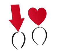 Warmhm 2 Pcs Love Heart Headband with Arrow Design for Women and Stretchy Soft Fabric Valentine S Day Hair Accessories Romantic Party Headwear for Weddings Birthdays Festivals Photo Props
