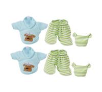 Warmhm 2 Set Doll Clothes for Vinyl Dolls Cotton Striped Outfits with Hat Lightweight Dress-up Wardrobe Accessories for Pretend Play and Creative Role-playing