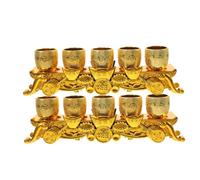 Warmhm 2 Set Vintage Style Elegant Plastic Chalice Set Mini Gold Tea Cups for Temple Offerings and Home Altars Space-Saving Design for Worship and Ritual Use
