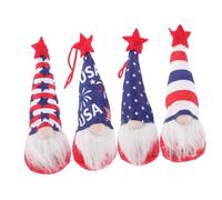 Warmhm 20 pcs Patriotic Gnome Hanging Ornaments for July Tree Decorations Polyester Independence Day Mini Gnomes with Lanyard Festive Usa Flag Design for July Party Celebrations