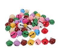 Warmhm 200pcs Baking Paint Christmas Bells for Crafting Small Round Candy Colored Jingle Ornaments Lightweight DIY Holiday Decorations and Gift Wrap Accessories Vibrant Colors